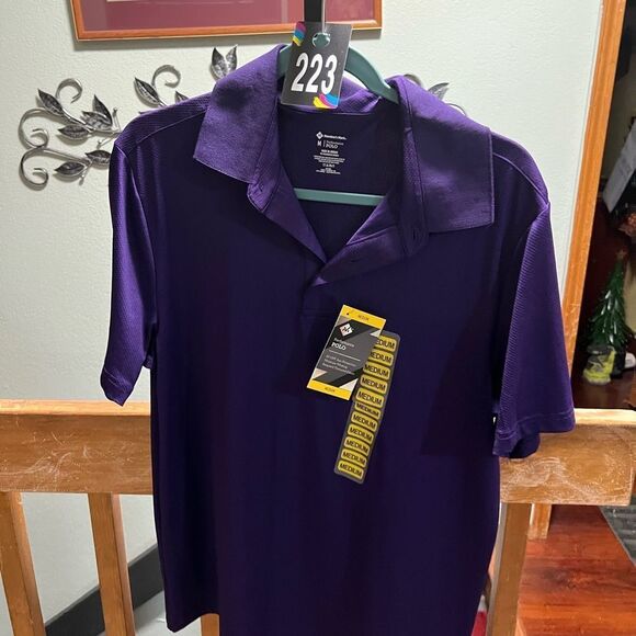 NWT Members Mark Men's Purple Polo Shirt Sizee Medium #223 - Picture 4 of 4